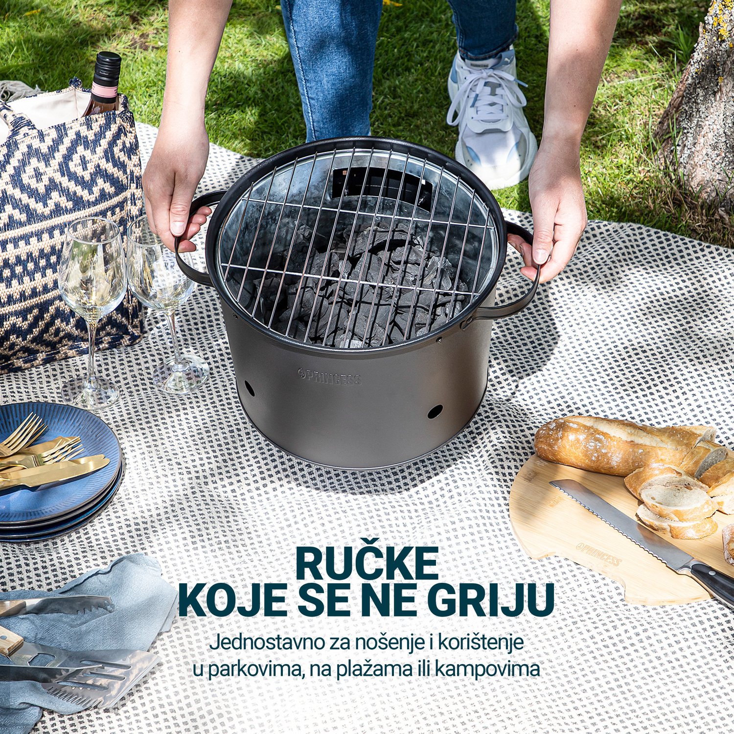 Bucket prijenosni hibridni roštilj Princess (Ugljen/struja) - Slika 7